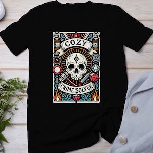 Camiseta de cartas de tarot de casos criminales, cartas de tarot místicas para camiseta de fanáticos del crimen, top de detective de lectura de cartas esotéricas, camisa de adivino de baraja de tarot
