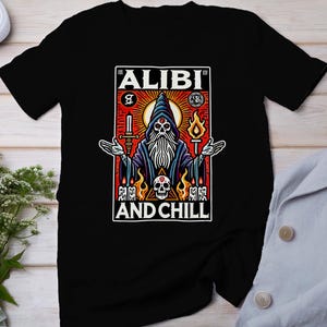 Camiseta de cartas de tarot de casos criminales, cartas de tarot místicas para camiseta de fanáticos del crimen, top de detective de lectura de cartas esotéricas, camisa de adivino de baraja de tarot