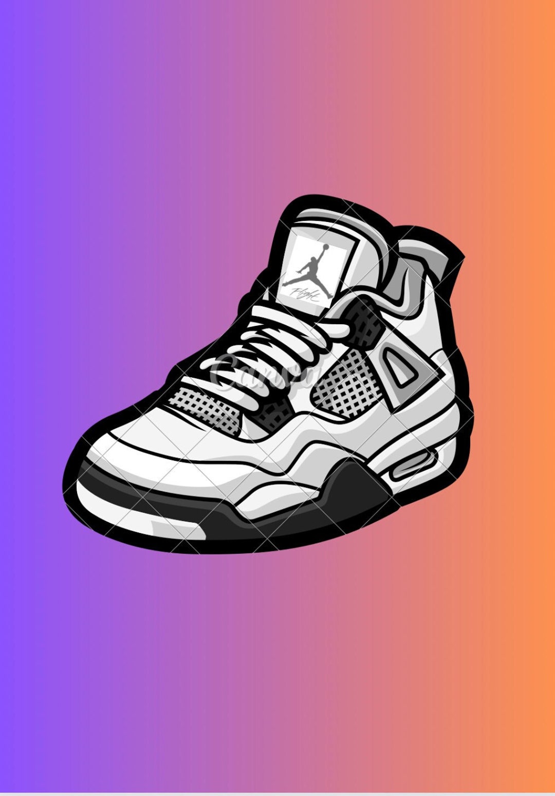 AIR JORDAN4 アート　点描画　banana Yamamoto jordan 4 retro lightning posters & prints by Hypesign - Printler