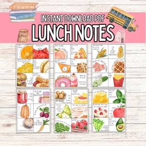Mittagsnotizen für Kinder / Positive Notizen / Inspirationsnotizen / Ermutigungsnotizen / Kindness Cards / Lunchbox Card / Back to school / Liebesnotizen