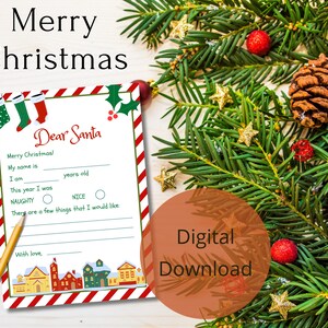 Letter to Santa, easy to print, make Christmas magic! Christmas Printable Letter to Santa for children