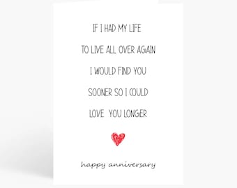 Printable Anniversary Cards, Romantic Anniversary Card, card for girlfriend/wife,  card for boyfriend/husband, card for her, card for him