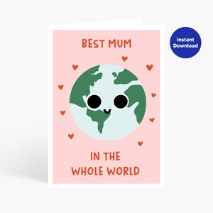 Melhor Cartão de Mãe do Mundo Inteiro, Cartão de Feliz Dia das Mães, Cartão para Ela, Cartão para Mãe, Mãe, Cartão Engraçado Dia das Mães, Cartão de Mãe para Imprimir