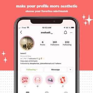 Peut inclure: Une capture d'&eacute;cran d'une page de profil Instagram avec le nom d'utilisateur "evehadi._". La photo de profil est un chat regardant la cam&eacute;ra. Le profil a 6 publications, 201 abonn&eacute;s et 222 abonnements. La biographie du profil indique "hawa♡ Blog personnel :: bienvenue https://pin.it/12CXpOc Suivi par douphoriaa, julesethereal et 7 autres".