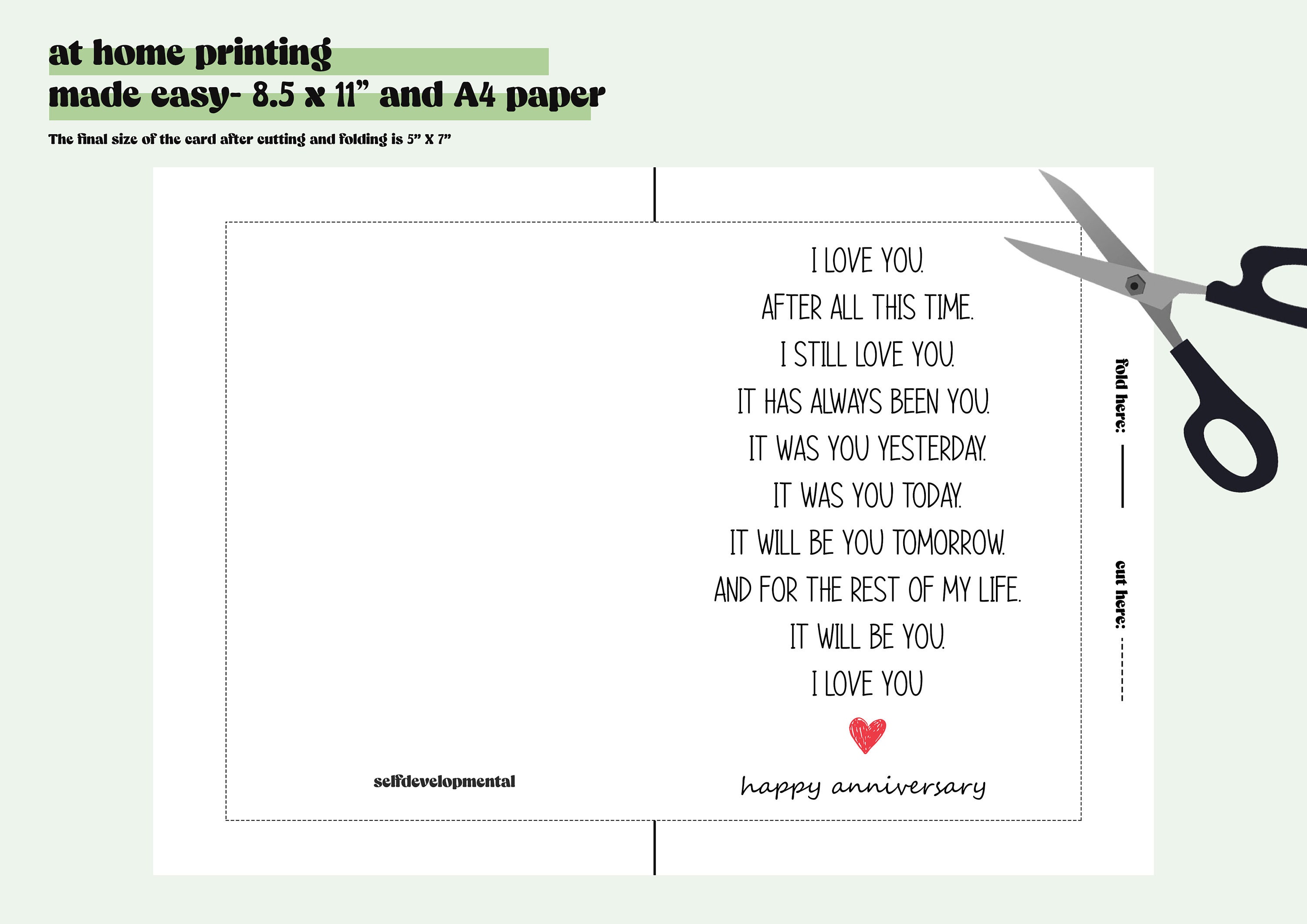 Printable Anniversary Cards, Romantic Anniversary Card, Card for ...
