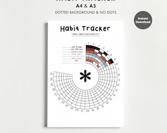 Printable Circle Habit Tracker Wheel I Daily & Monthly Habit Tracking Chart I Digital Planner Goal Tracker Instant Download