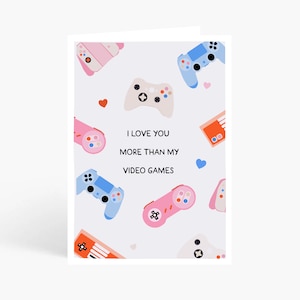 Tarjeta de amor divertida para imprimir, tarjeta de aniversario para imprimir, tarjeta para ella, tarjeta para él, descarga instantánea, tarjeta de videojuegos, tarjeta para novio