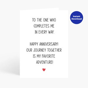 Printable Anniversary Cards, Romantic Anniversary Card, Card for wife, Card forhusband, Card for her, Card for him, Love Card, Romantic Word