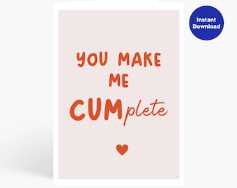 Printable Dirty Valentine's Day Card for Husband, Funny Valentine's Day Card, Naughty Card for Boyfriend, Anniversary Gift For Him, Digital