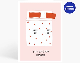 Funny Valentine's Card, Printable Funny Anniversary Card, Funny Love Card, card for wife, card for husband, card for her, card for him