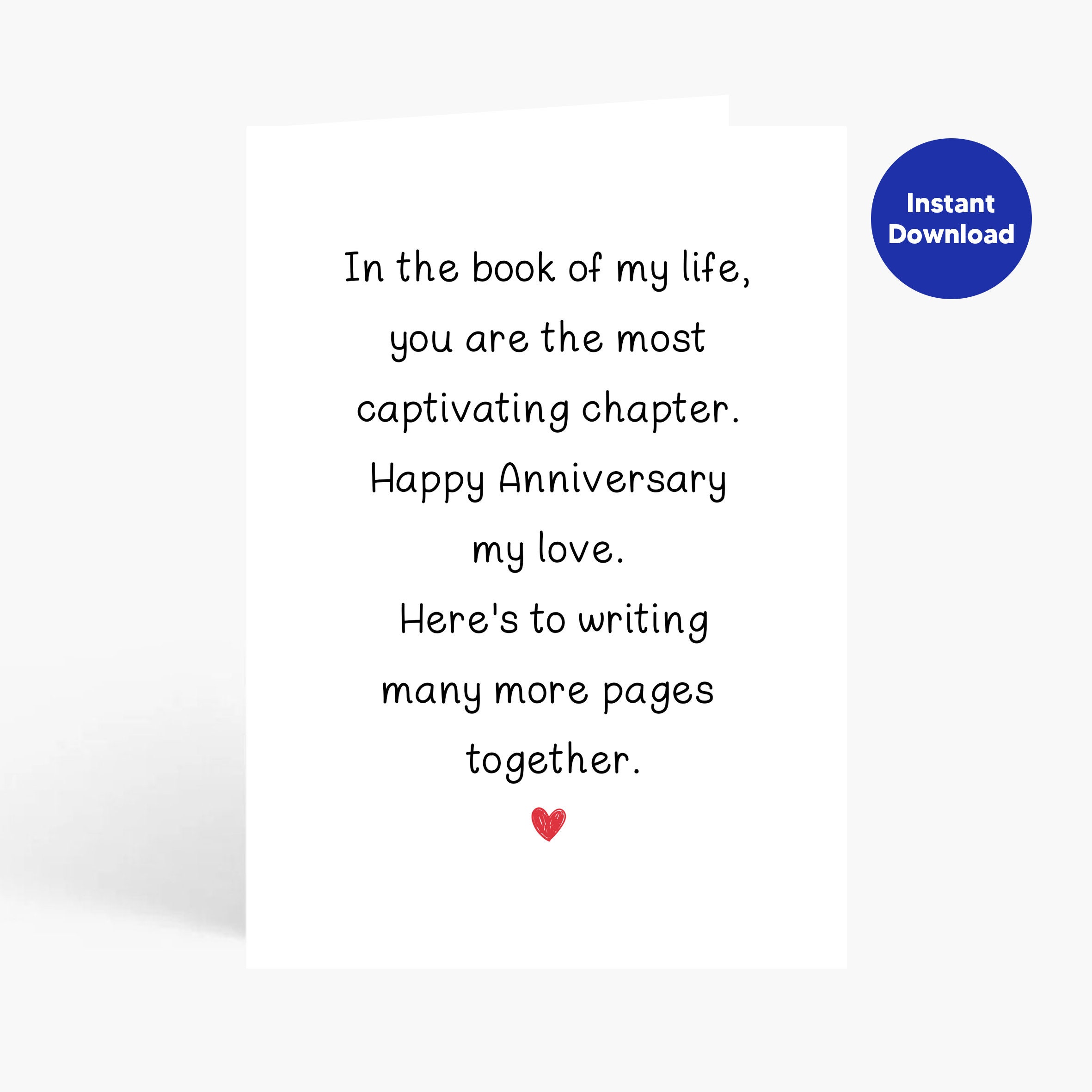 Printable Anniversary Cards, Romantic Anniversary Card, Card for Wife ...