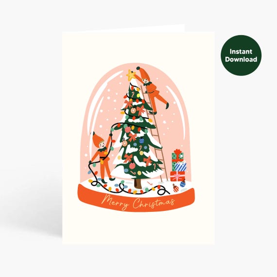 Tarjeta De Navidad Para Amigos Especiales - Diseño Festivo Tradicional, Tamaño 9x6 Pulgadas, Con Purpurina Dorada