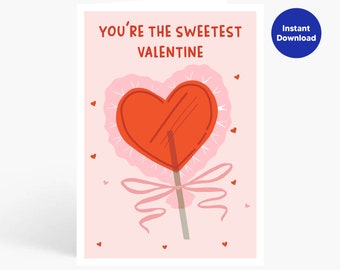 Süße Valentinstag Karte, Romantische Karte zum Valentinstag, Sweetest Valentine Karte, Karte für Sie, Liebeskarte, Romantische Karte, Liebeskarte