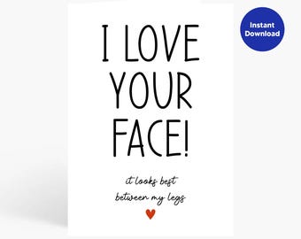 Dirty Valentine's Day Card For Him, Naughty Valentine Card for Boyfriend, Anniversary Card For Husband, Card for Husband, Instant Download