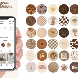 Puede incluir: Sesenta cubiertas de resaltado de historias de Instagram en una variedad de dise&ntilde;os. Las cubiertas presentan una mezcla de patrones, ilustraciones y texto. Algunos de los dise&ntilde;os incluyen un sol, un coraz&oacute;n, una mariposa, una vaca, una estrella, una flor y un remolino. El texto en las cubiertas incluye "you're a great", "good vibes" y "we're all in this together".