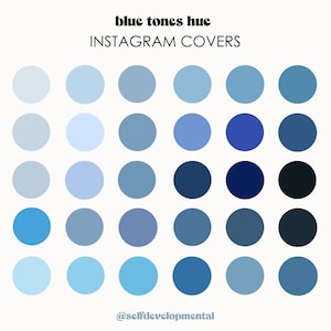 30 Blue Tones Instagram Highlight Covers, Shades of Blue Instagram Story Covers, IG Highlight Cover Icons, Instagram Highlight Covers Blue