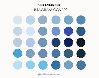 30 Blue Tones Instagram Highlight Covers, Shades of Blue Instagram Story Covers, IG Highlight Cover Icons, Instagram Highlight Covers Blue