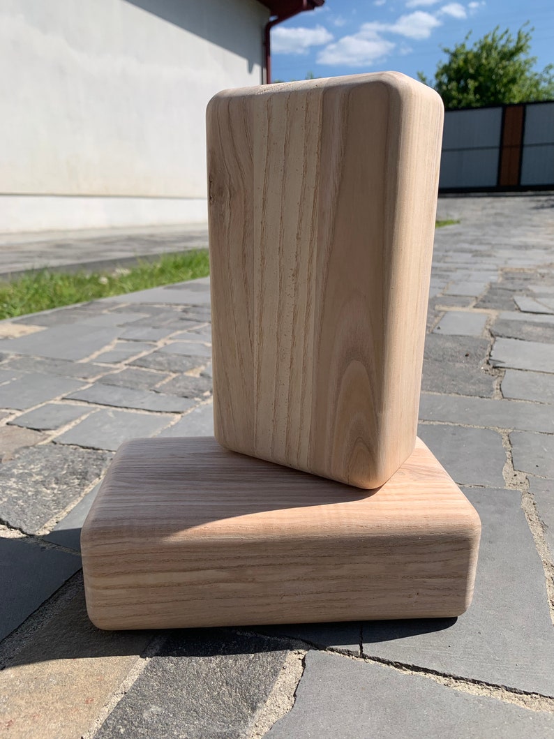 Ecofriendly Yoga Accessories, Wood Handstand Block for Balance, Wooden