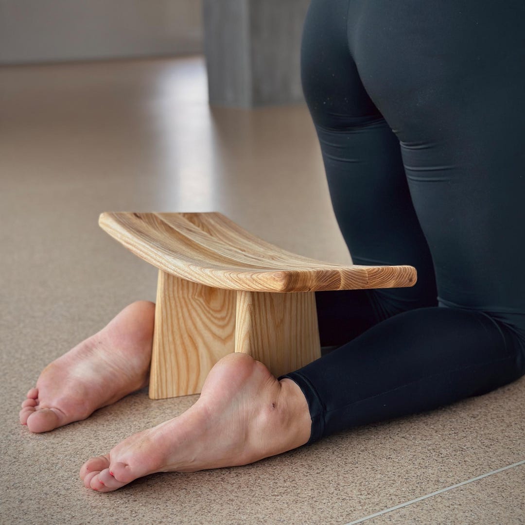 Ergonomic Oak Meditation Bench, Seiza Stool, Yoga Gift - Etsy