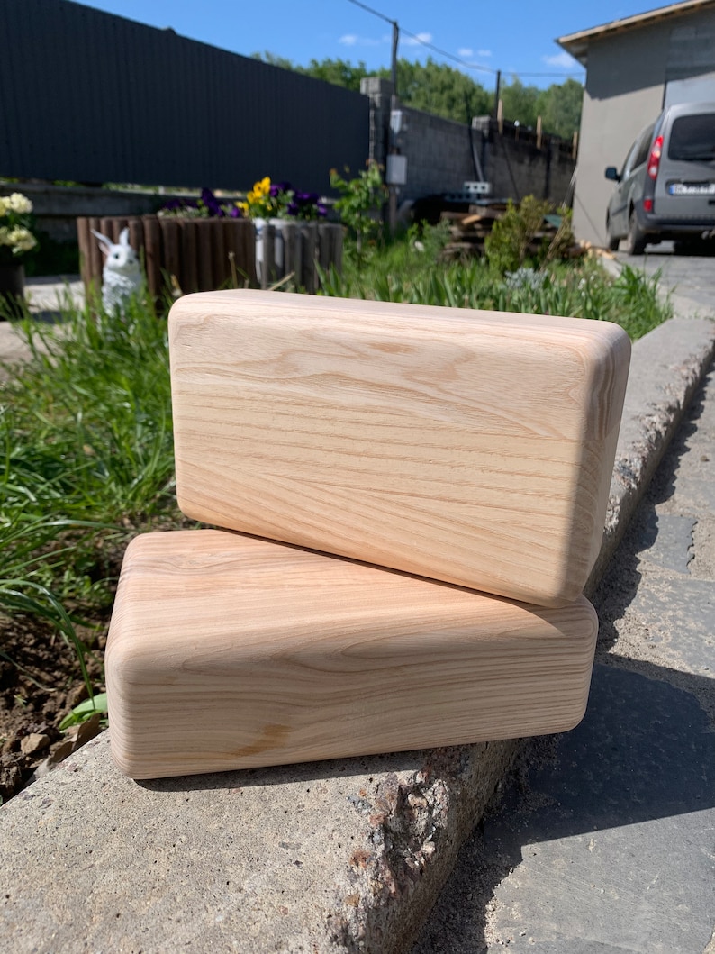 Ecofriendly Yoga Accessories, Wood Handstand Block for Balance, Wooden