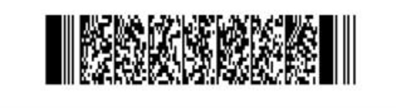 May include: Black and white barcode with a series of vertical lines and squares.
