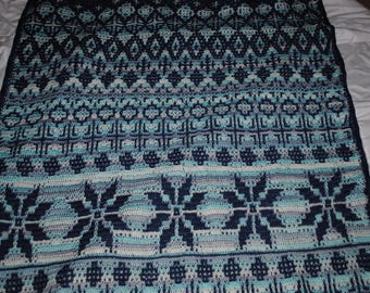 Schneelandschaft Overlay Mosaik Afghan