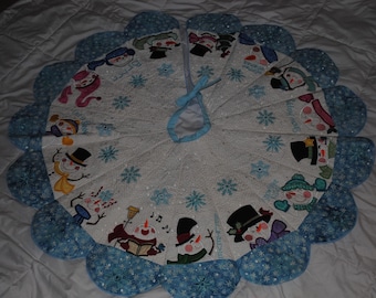 Schneemann Weihnachtsbaum Rock (blau)