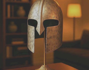 Handmade Pure Brass Spartan Helmet Replica: Medieval Warrior Decor