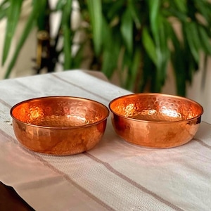 Hand hammered Copper Decorative bowls set of 2
