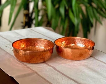 Hand hammered Copper Decorative bowls set of 2
