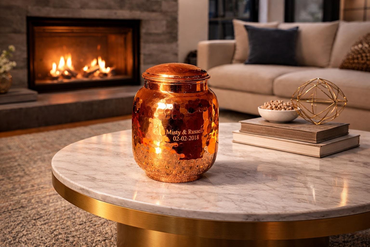 Personalized 7Th Anniversary Gift Vintage Home Decor Copper Vase - Rustic Kitchen Decoration