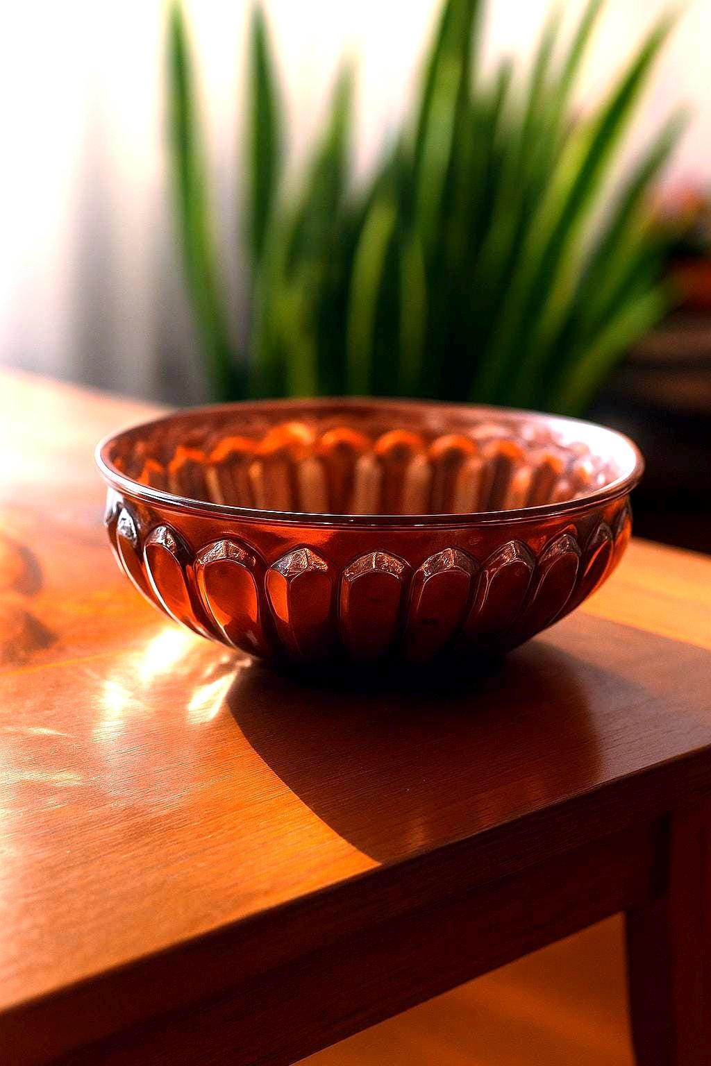 Hand Hammered Copper Bowl: Boho Rustic Centerpiece