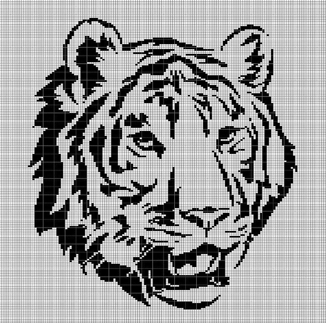 Tiger Head 3 Crochet Afghan Pattern Graph - Etsy