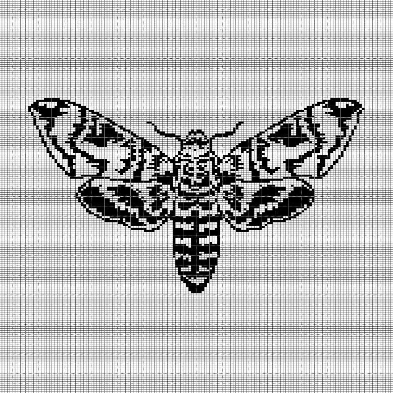 37 Moth Crochet Patterns for Amigurumi, Wearables, and Whimsical Home Decor 22 Moth crochet afghan pattern graph