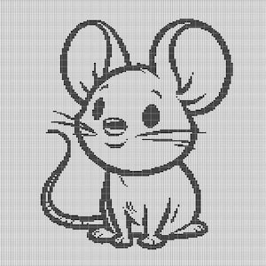 Graphisme de motif afghan au crochet de souris mignonne