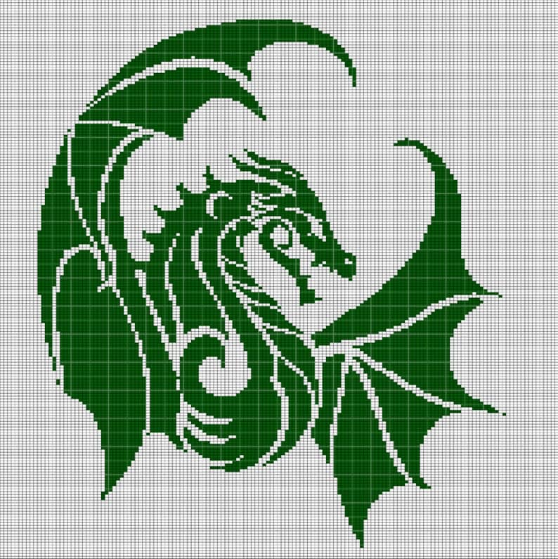 Dragon 17 Crochet Afghan Pattern Graph - Etsy