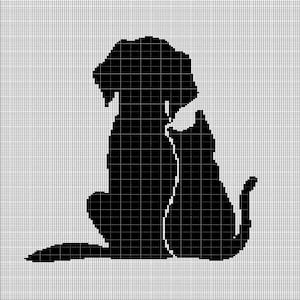 Dog - Cat Friendship crochet afghan pattern graph