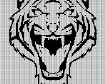 Tiger Head crochet afghan pattern graph