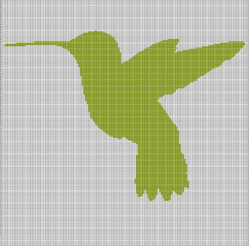Lime Hummingbird Crochet Afghan Pattern Graph - Etsy