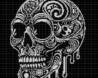 Skull 8 crochet afghan pattern graph