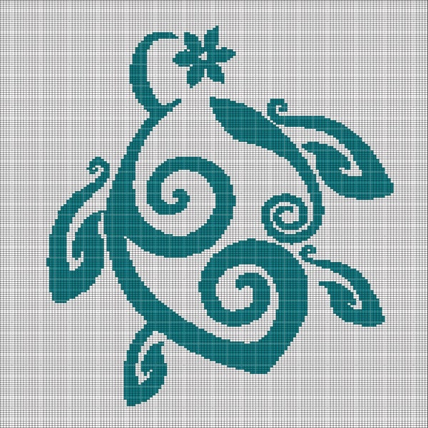 Art turtle 2 szydełkowy wzór afgański wykres