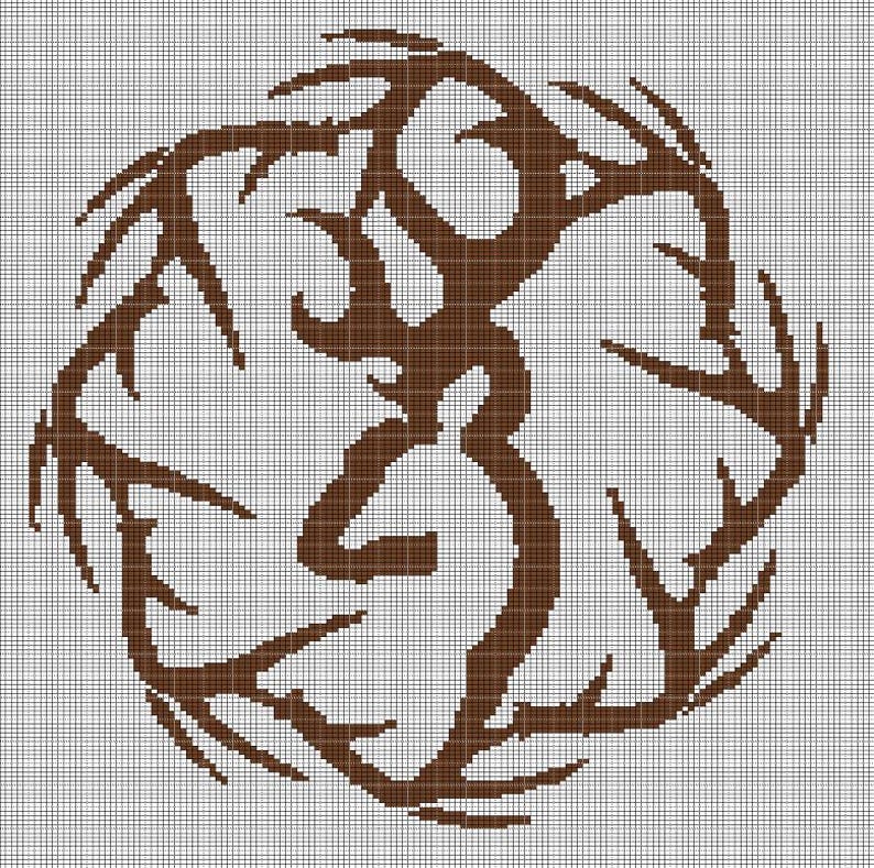 Deer Pattern Graph Deer With Branches Crochet Afghan Pattern Graph - Etsy