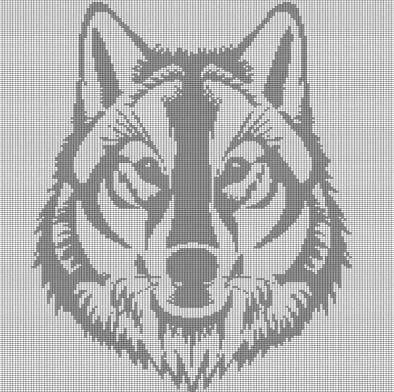 38 Wolf Crochet Patterns to Stitch for Woodland Decor, Gifts, and Amigurumi Displays 28 Gray wolf head crochet afghan pattern graph