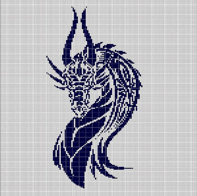 Dark Dragon Crochet Afghan Pattern Graph - Etsy
