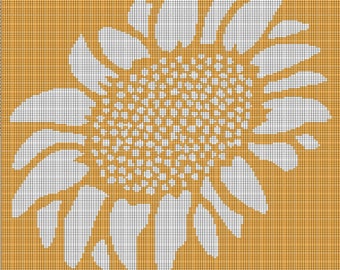 Gráfico de patrón afgano de crochet de girasol 2