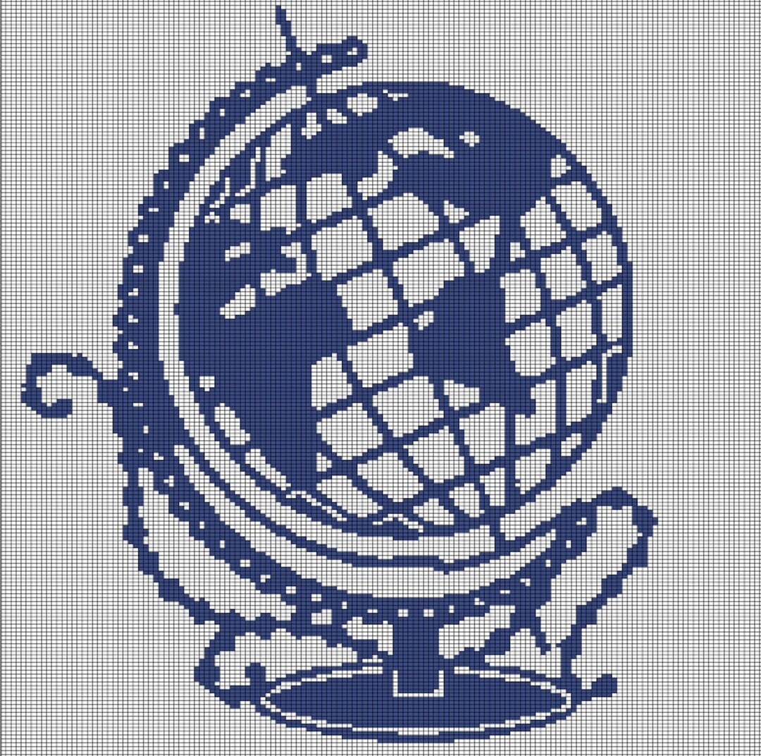 Globe Crochet Afghan Pattern Graph Etsy