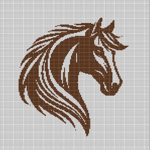 Tête de cheval 18 ans au crochet motif graphique afghan