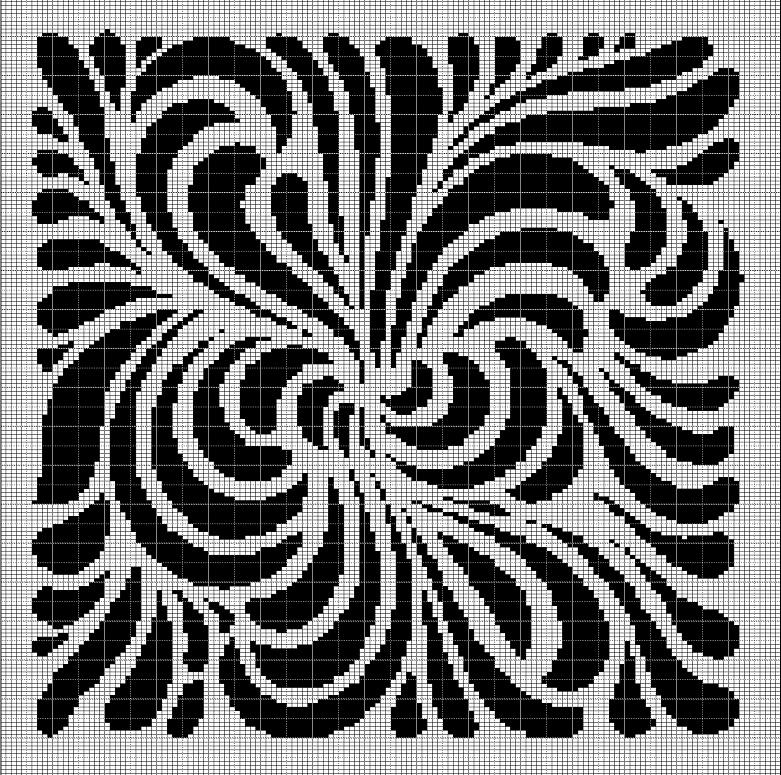 35 Beautiful and Stylish Monochrome Crochet Patterns 26 Black and white motif crochet afghan pattern graph