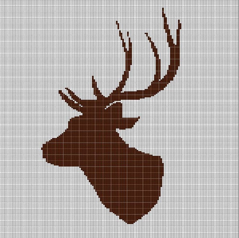 Deer Pattern Graph Deer Head 14 Crochet Afghan Pattern Graph - Etsy