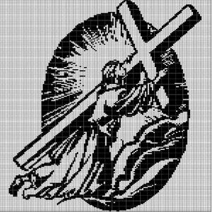 Jesus with the Cross crochet afghan pattern graph
